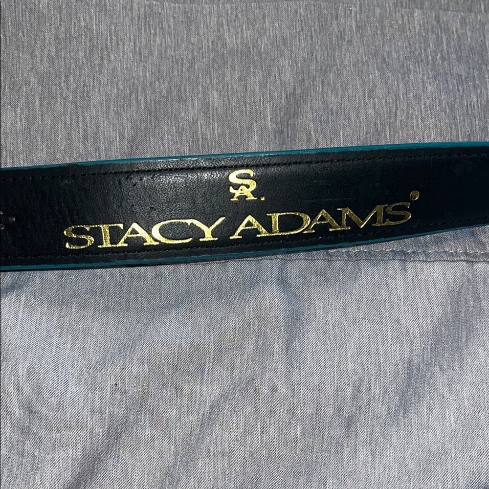 Stacy Adams White andTurquoise Leather Belt. Excellent Condition
